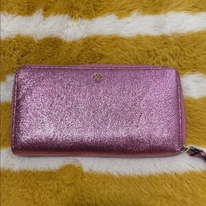 Tory Burch Pink Glitter Wallet